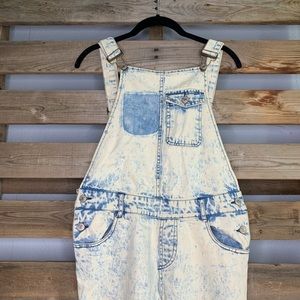 Acid Wash Denim Overalls